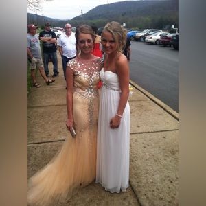 Yellow prom dress mermaid style worn 2x